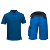 Ubranie Robocze koszulka polo+szorty WX3 PORTWEST (T720, T710) szare/niebieskie